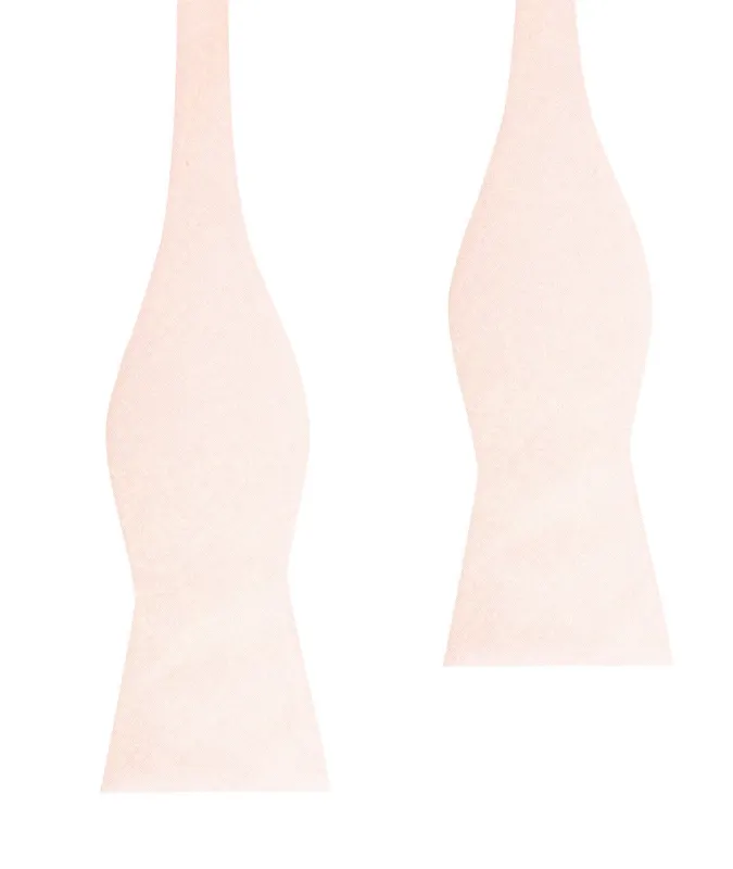 Blush Pink Slub Linen Self Tie Bow Tie made by OTAA
