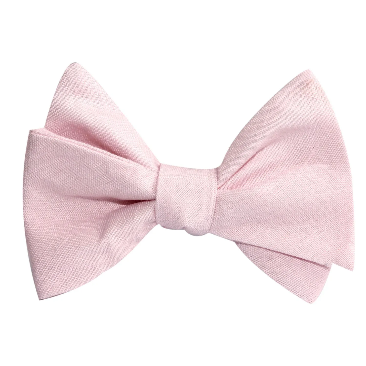 Blush Pink Slub Linen Self Tie Bow Tie sold by OTAA product image thumbnail 3
