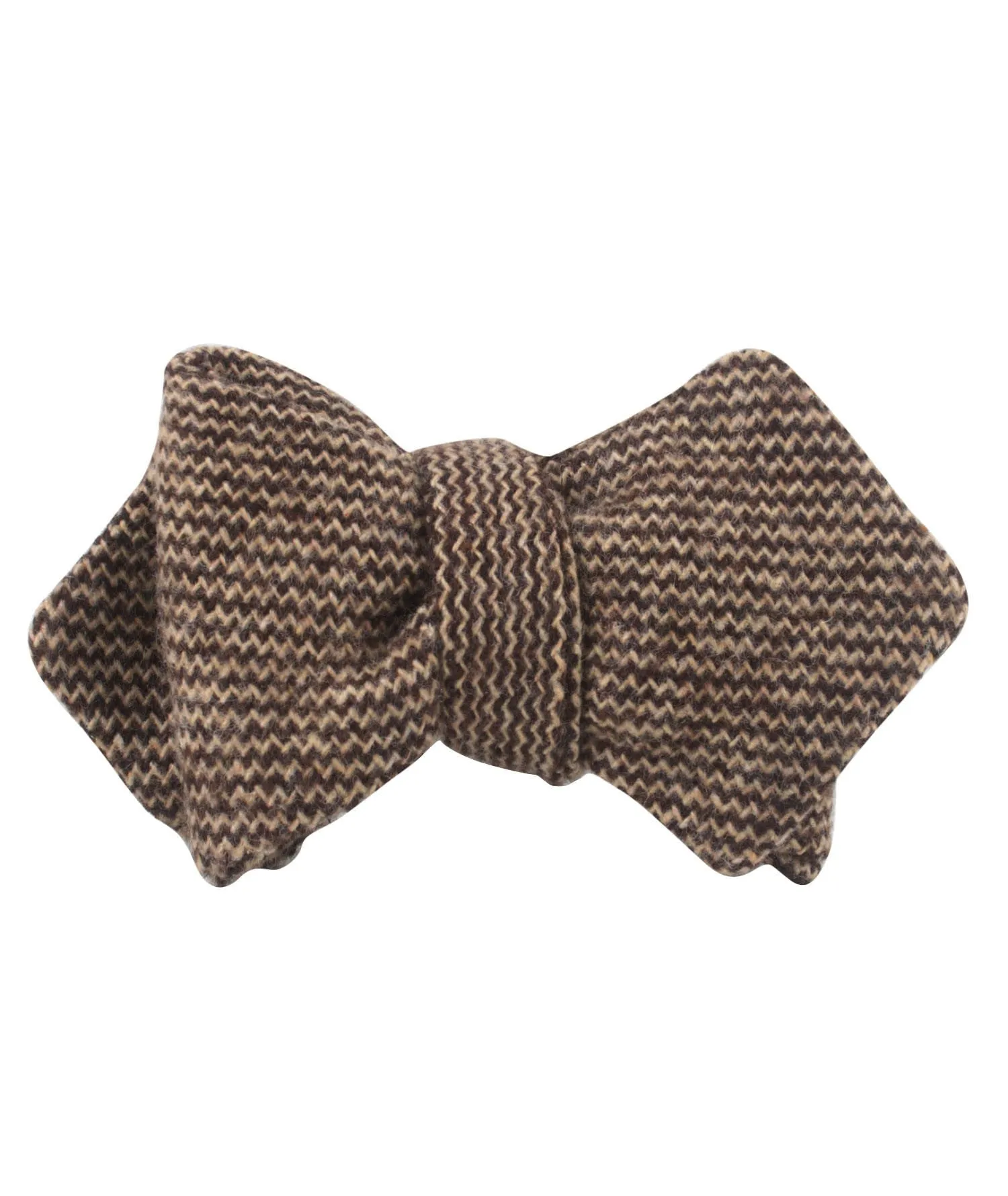 Espresso Brown Zigzag Wool Diamond Self Bow Tie sold by OTAA product image thumbnail 2