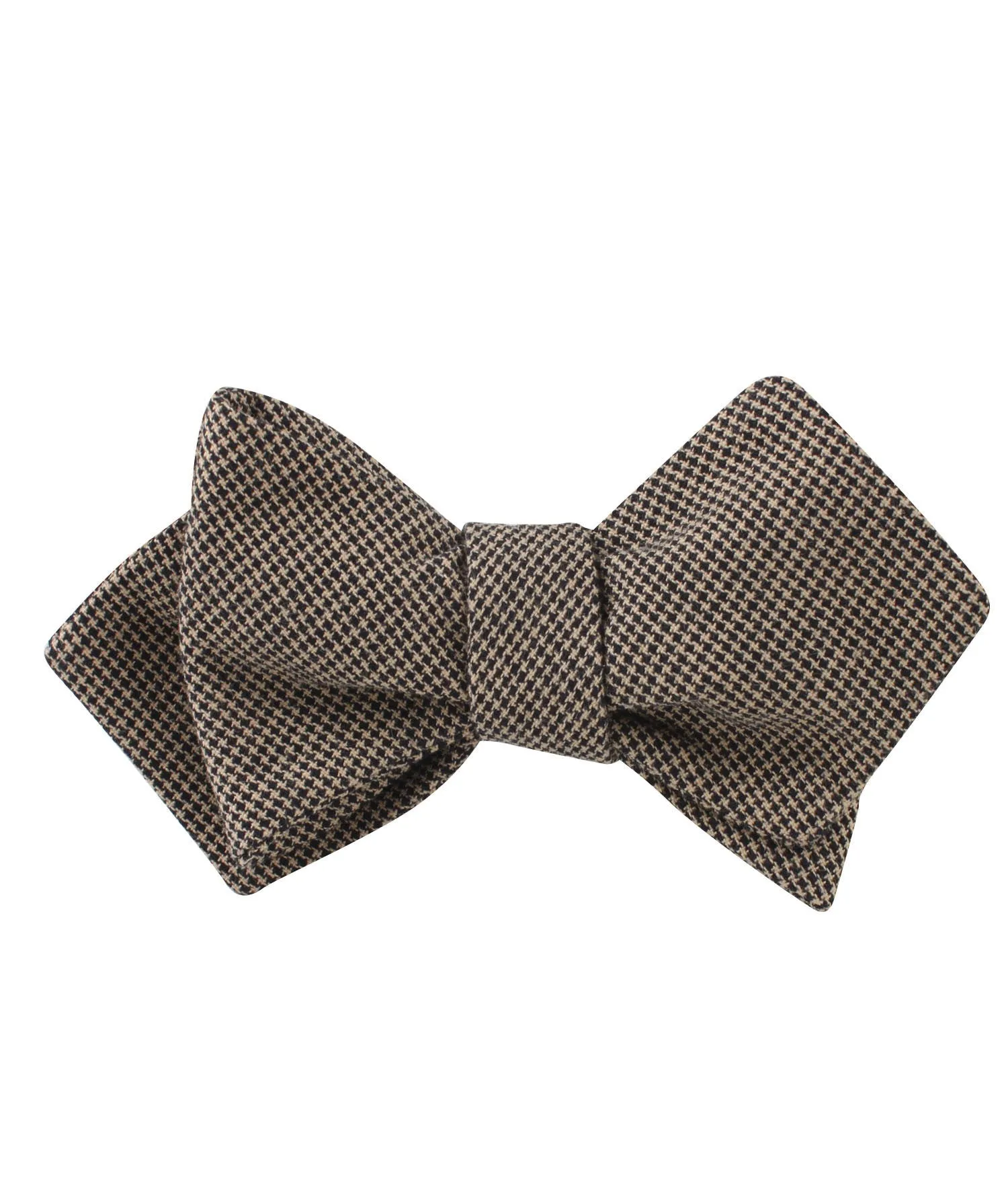 Khaki Black Houndstooth Blend Diamond Self Bow Tie sold by OTAA product image thumbnail 2