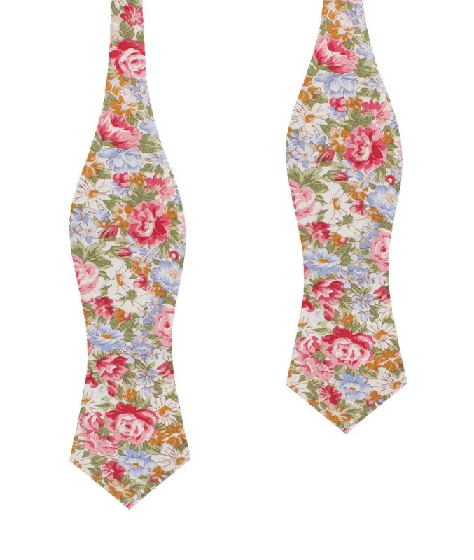 Daisy Floral Diamond Self Bow Tie made by OTAA
