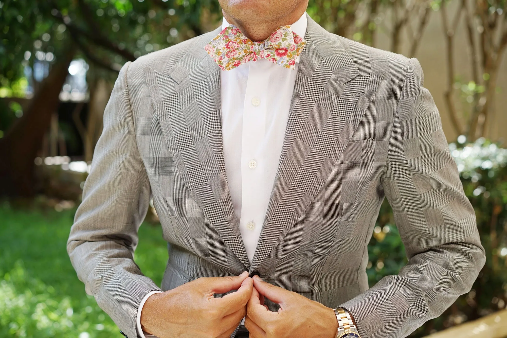 Daisy Floral Diamond Self Bow Tie sold by OTAA product image thumbnail 4