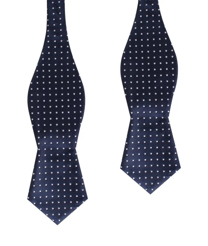 Midnight Blue Mini Pin Dots Diamond Self Bow Tie made by OTAA