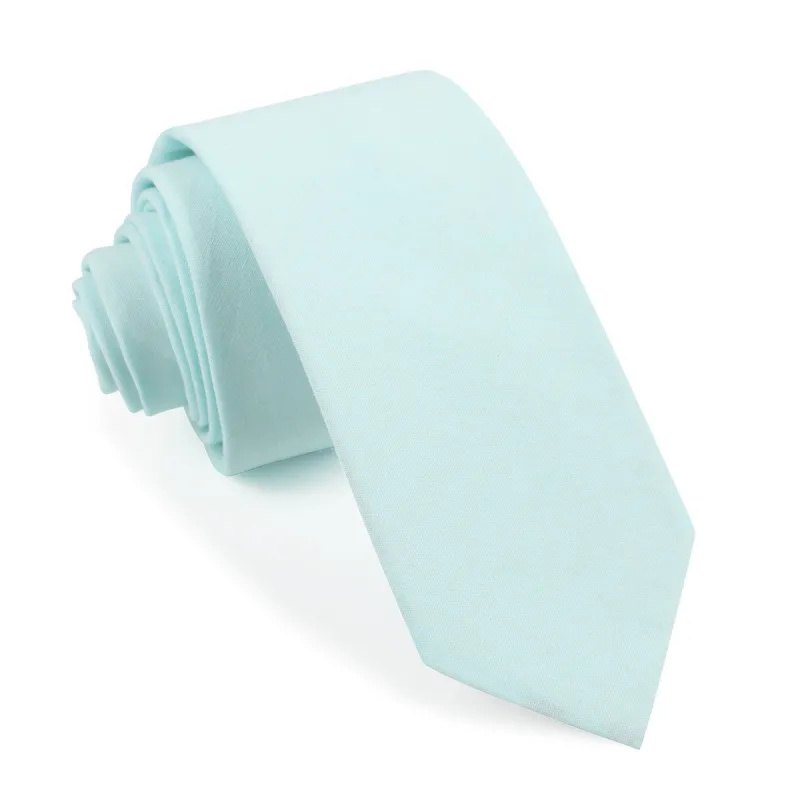 Mint Blue Cotton Skinny Tie made by OTAA