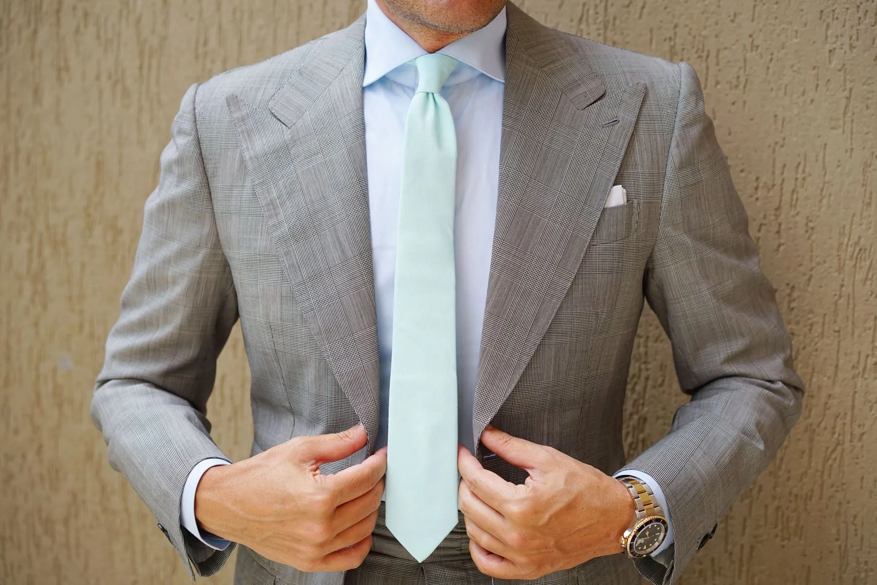 Mint Blue Cotton Skinny Tie sold by OTAA product image thumbnail 5