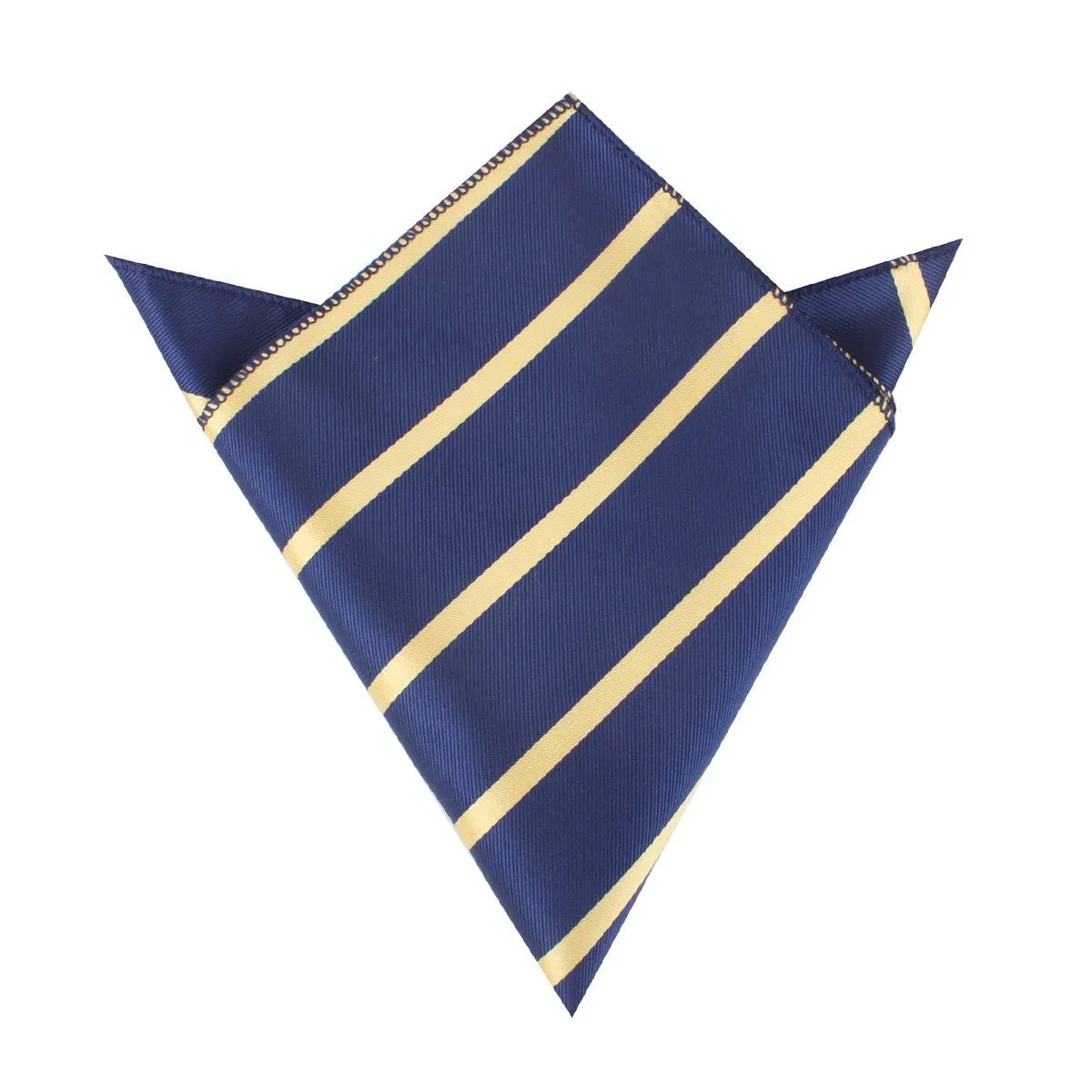 Navy Blue with Yellow Stripes Pocket Square sold by OTAA