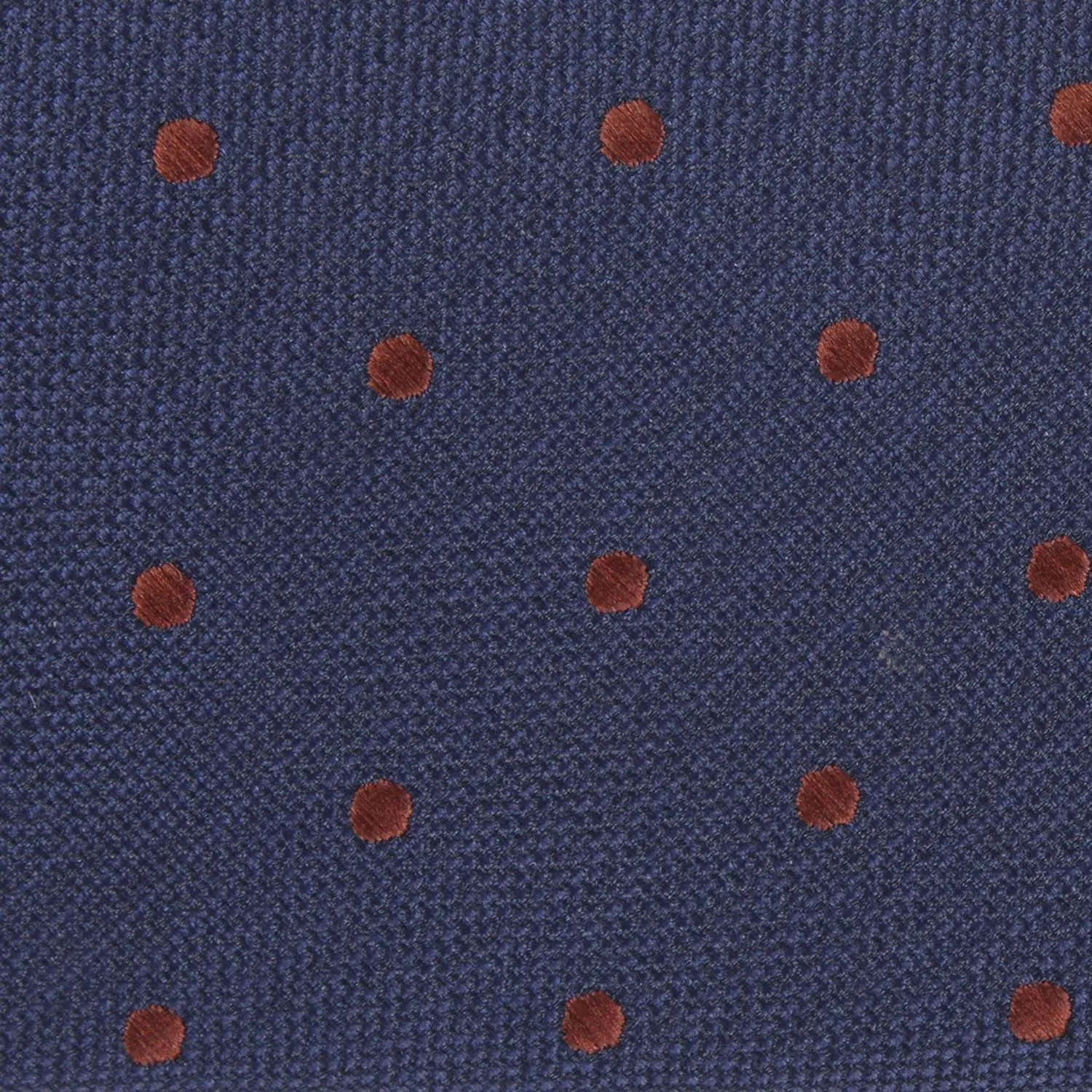 Navy Blue with Brown Polka Dots Self Tie Diamond Tip Bow Tie sold by OTAA product image thumbnail 5