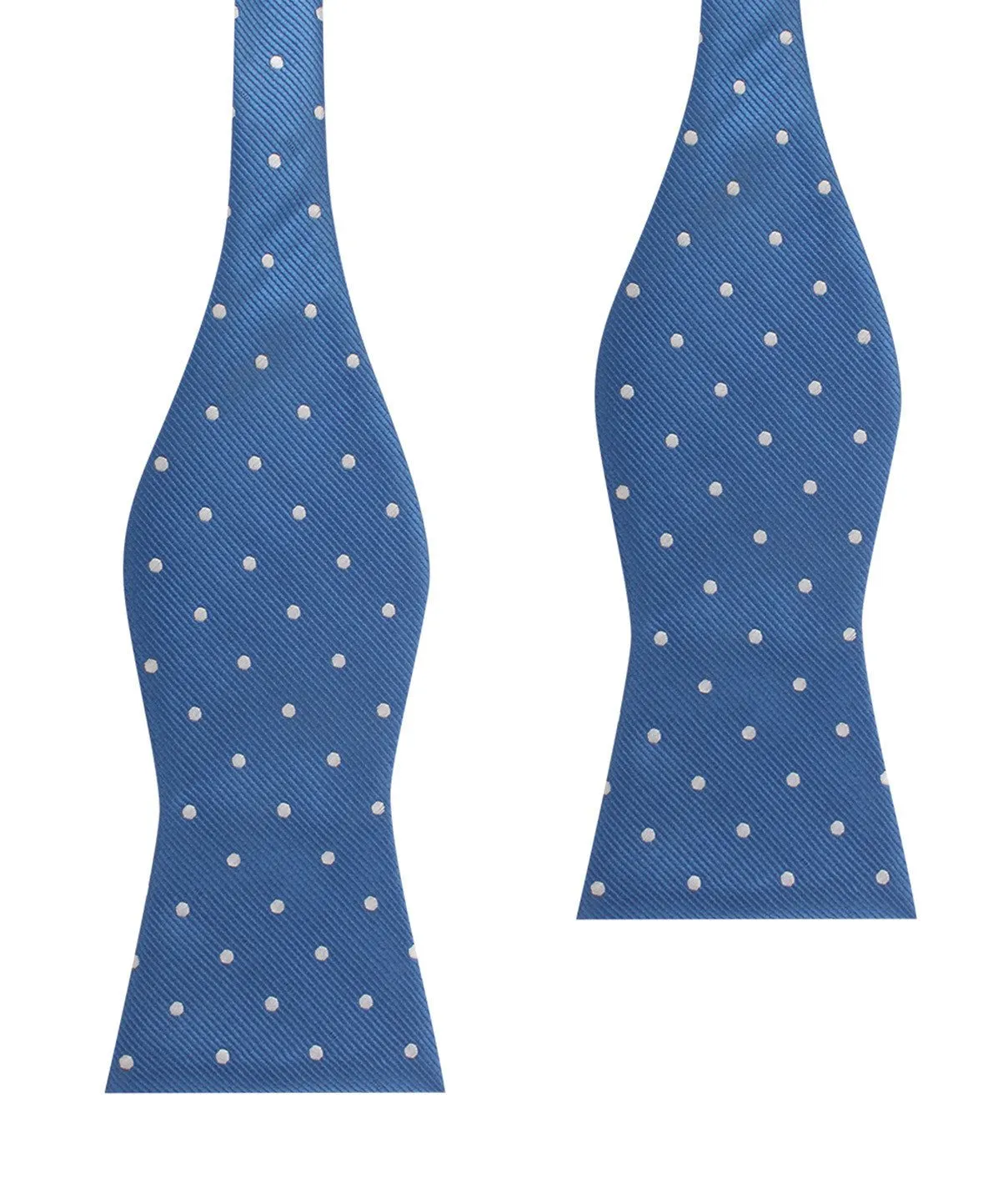 Royal Blue with White Polka Dots Self Tie Bow Tie sold by OTAA