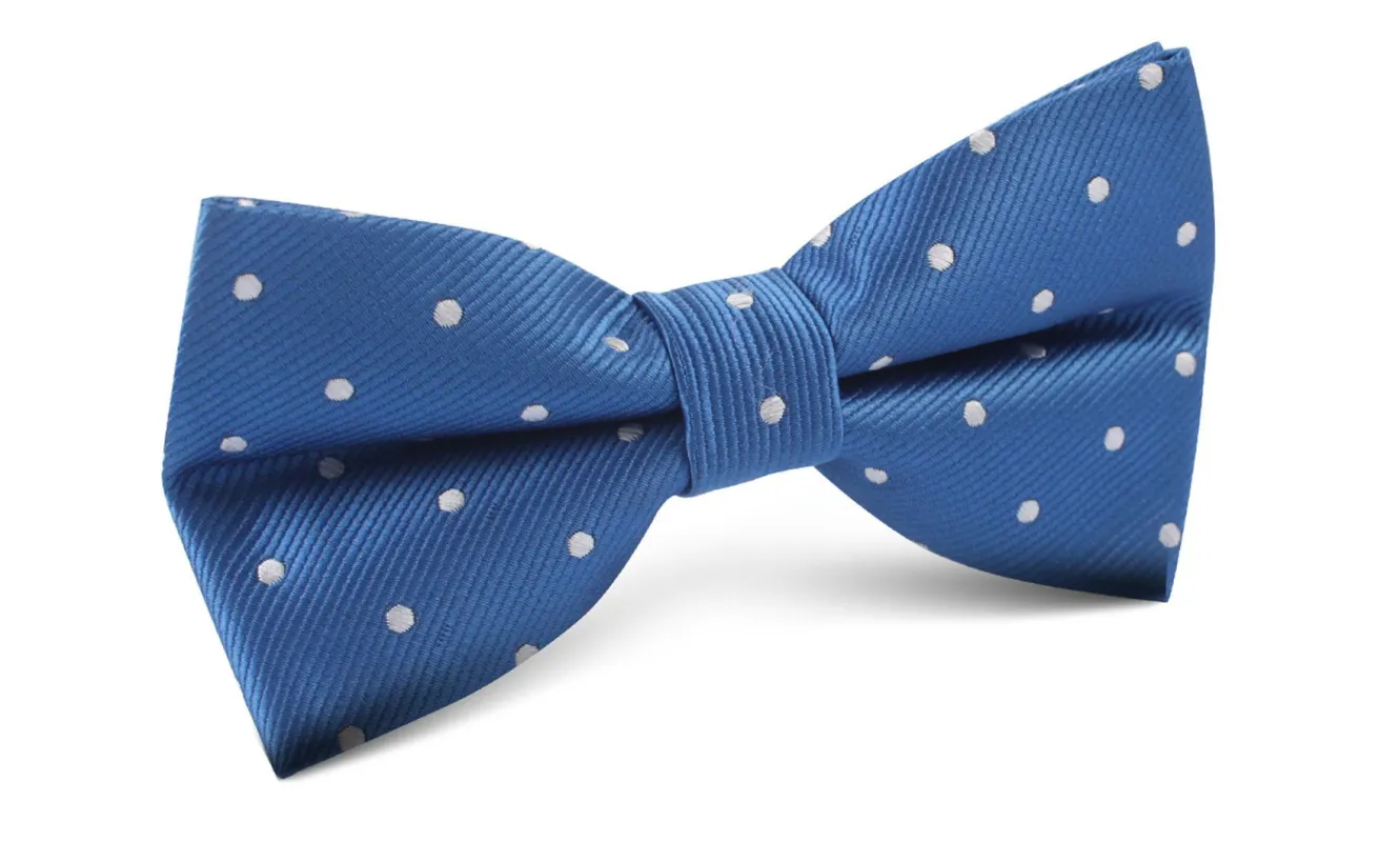 Royal Blue with White Polka Dots Bow Tie made by OTAA