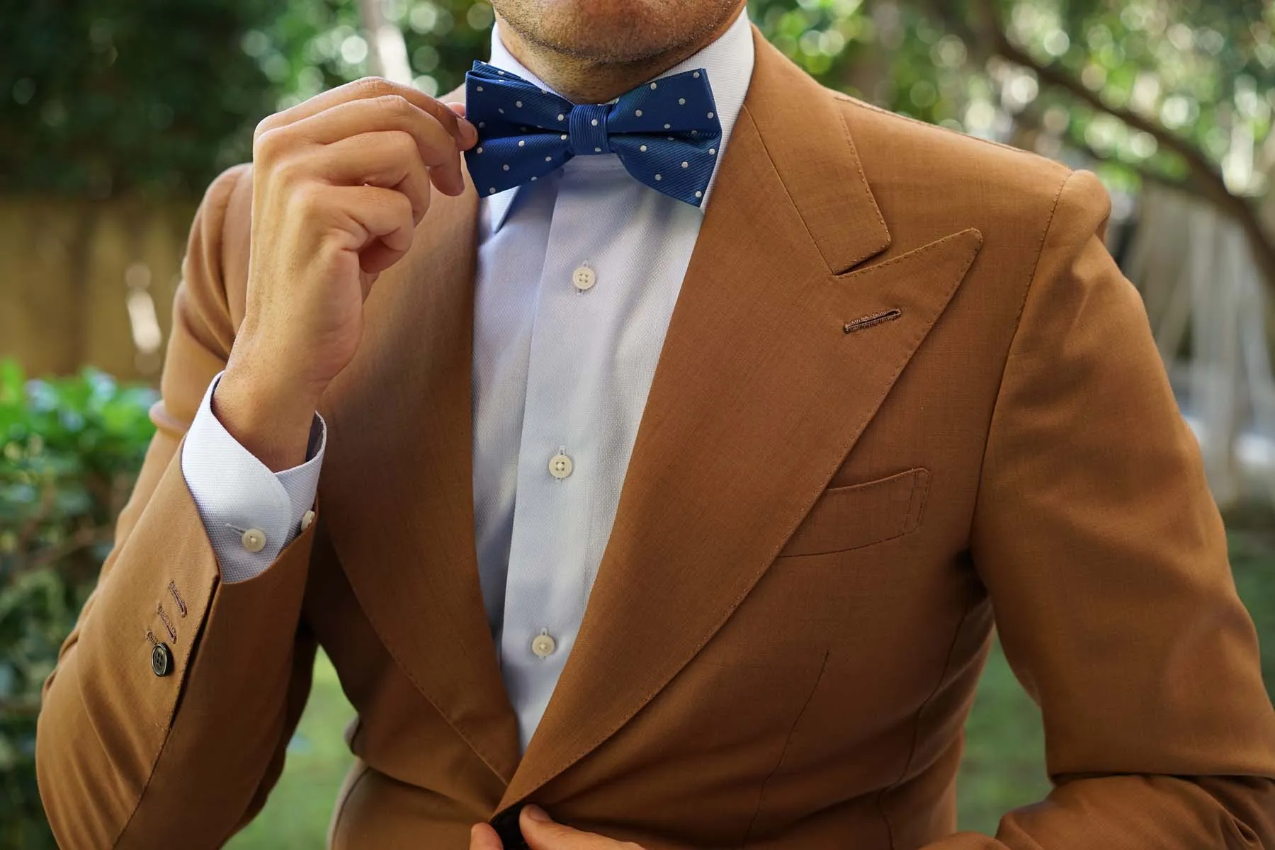 Royal Blue with White Polka Dots Bow Tie sold by OTAA product image thumbnail 3