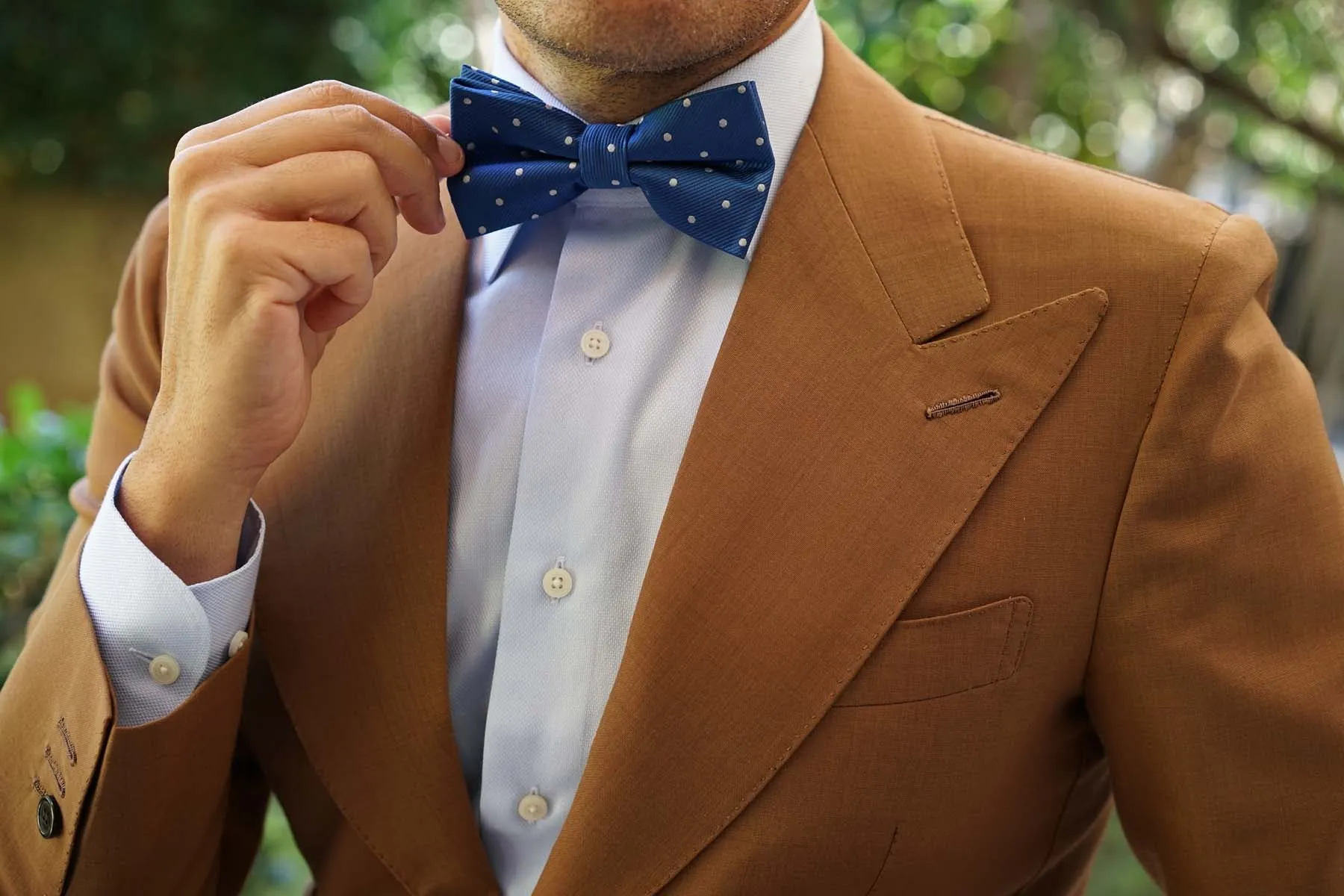 Royal Blue with White Polka Dots Bow Tie sold by OTAA product image thumbnail 5