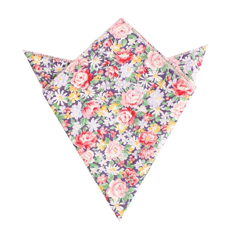 Purple Giverny Floral Pocket Square made by OTAA