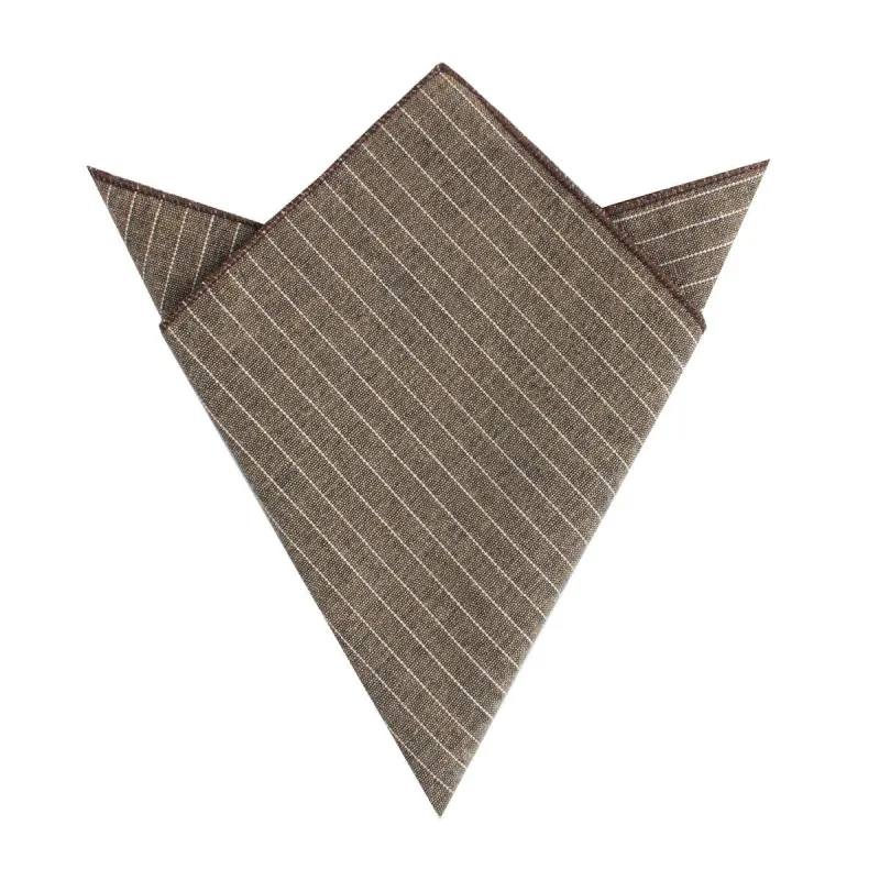 Sandman Linen Pinstripe Pocket Square made by OTAA