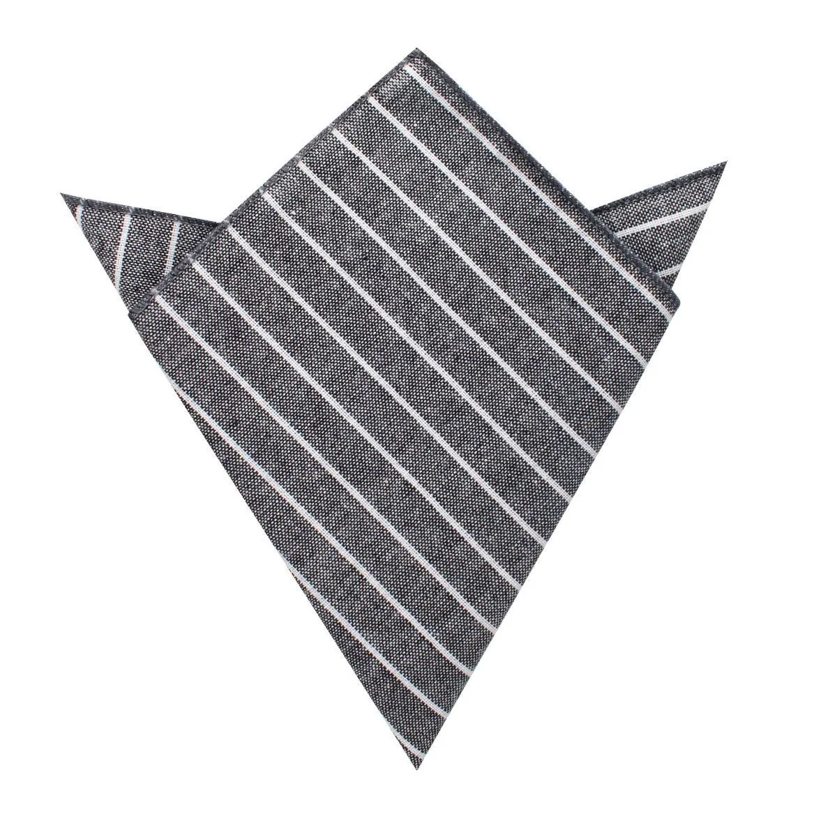 Kettle Linen Black Pinstripe Pocket Square sold by OTAA