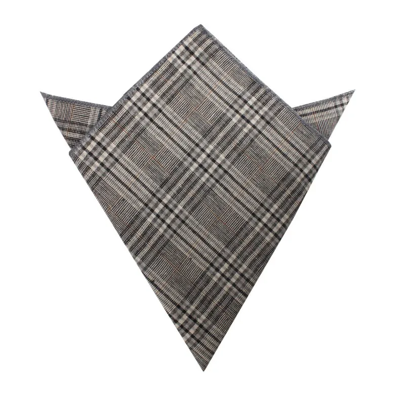 Gray Glenurquhart Linen Pocket Square made by OTAA