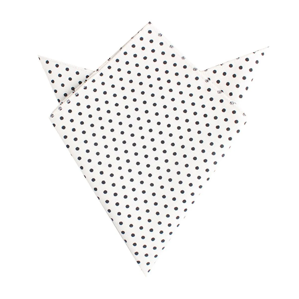 White with Black Polkadot Cotton Pocket Square sold by OTAA