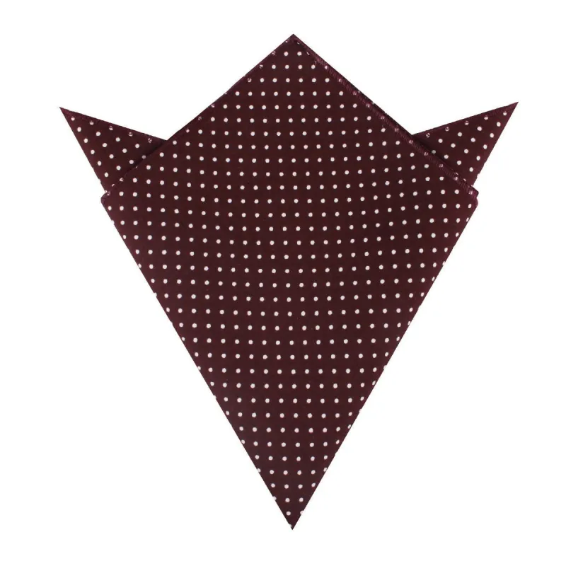 Burgundy Cotton Polkadot Pocket Square made by OTAA