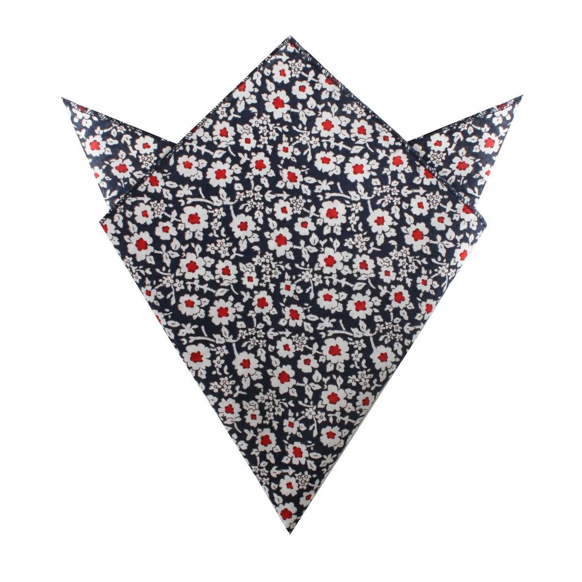 New York Navy Floral Pocket Square sold by OTAA