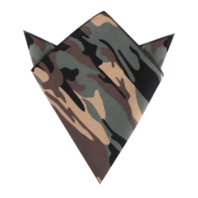 Forest Green Camouflage Pocket Square made by OTAA