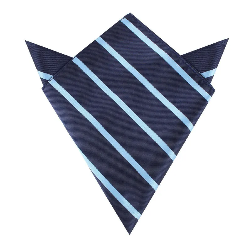 Blue Pencil Stripe Pocket Square made by OTAA