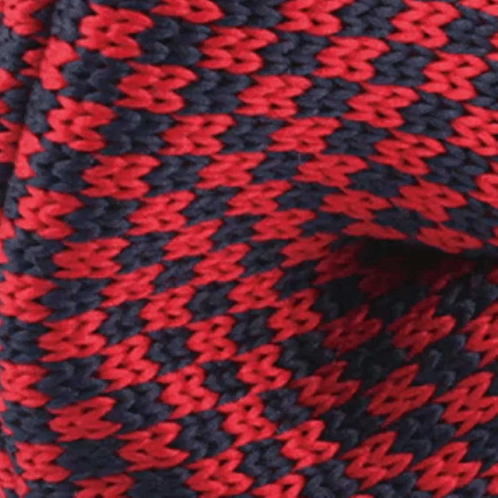 Red with Navy Blue Checkered Knitted Bow Tie sold by OTAA product image thumbnail 2