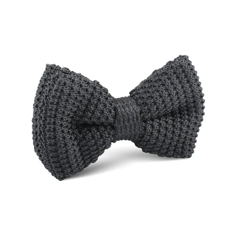 Dark Grey Knitted Bow Tie made by OTAA