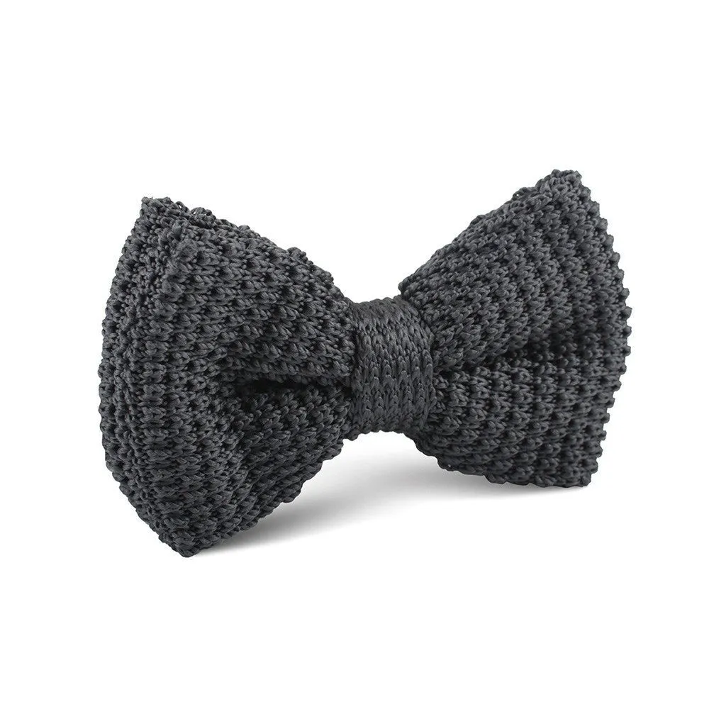 Dark Grey Knitted Bow Tie sold by OTAA