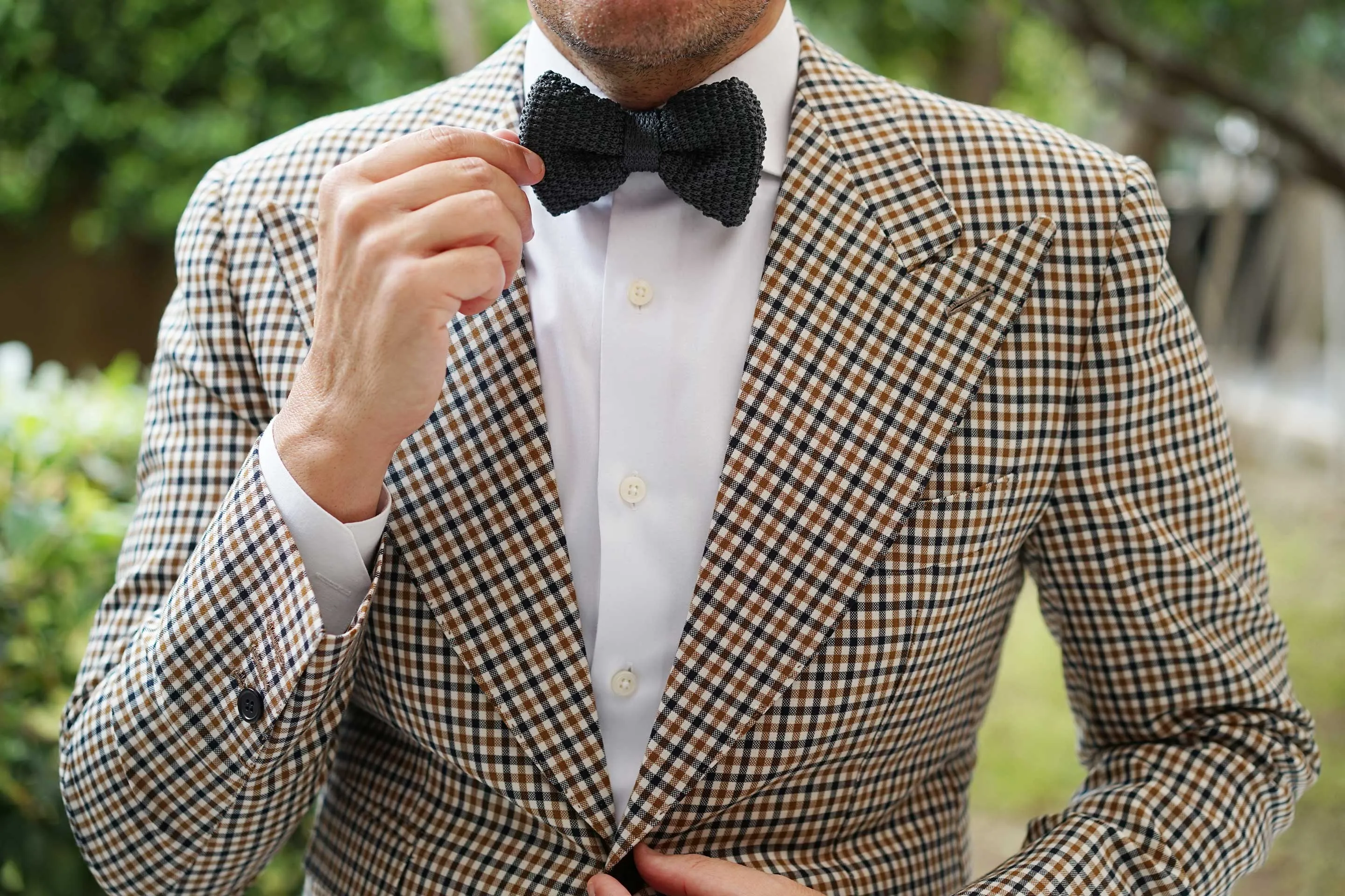 Dark Grey Knitted Bow Tie sold by OTAA product image thumbnail 3
