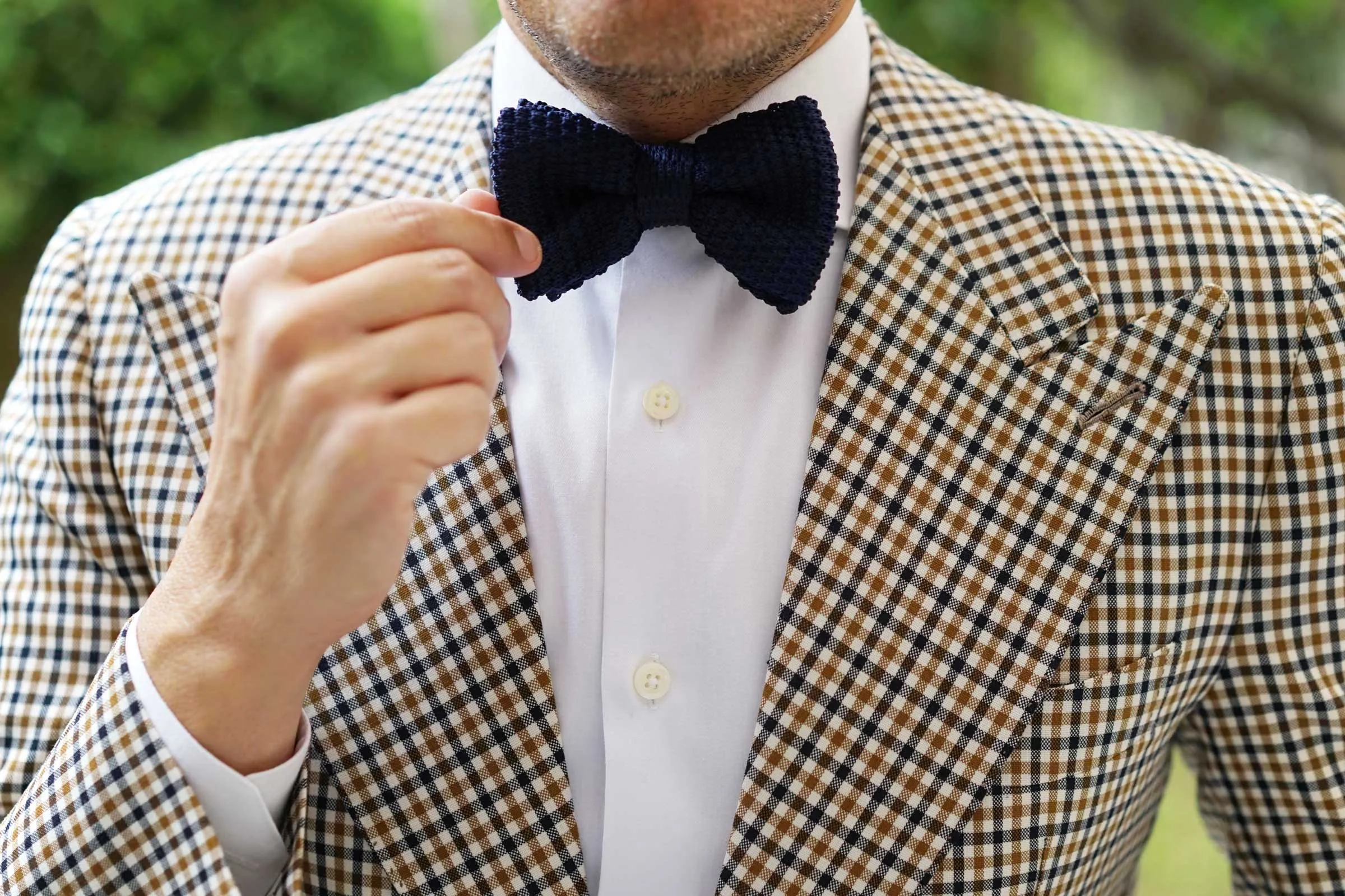 Navy Blue Knitted Bow Tie sold by OTAA product image thumbnail 5
