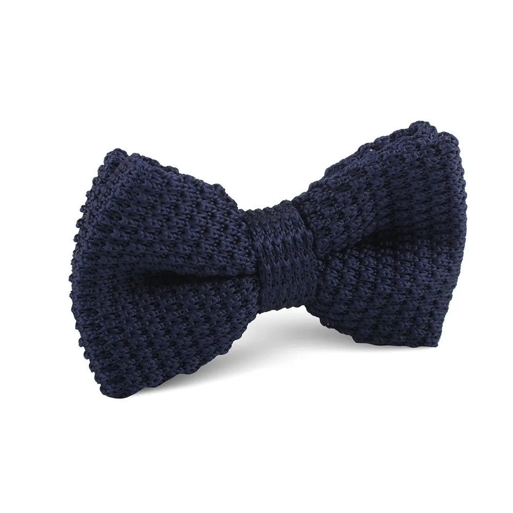 Navy Blue Knitted Bow Tie sold by OTAA
