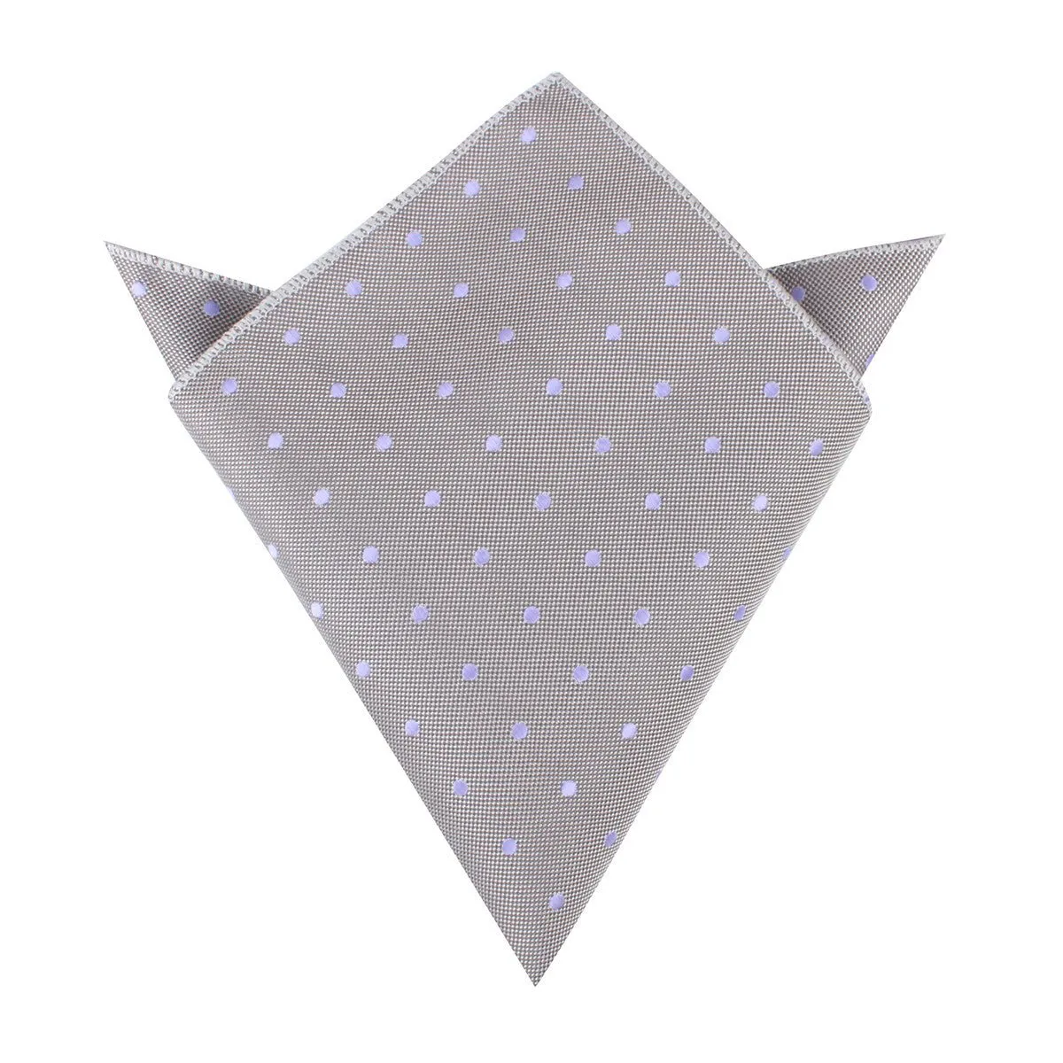 Grey with Lavender Purple Polka Dots Pocket Square sold by OTAA