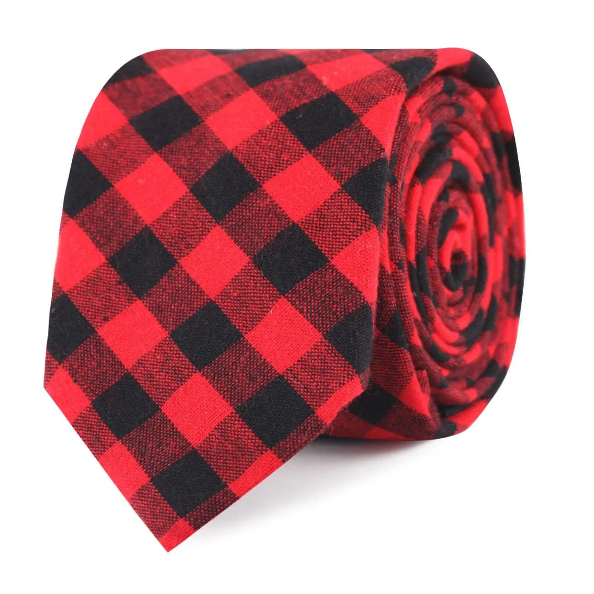 Red & Black Gingham Skinny Tie sold by OTAA product image thumbnail 2