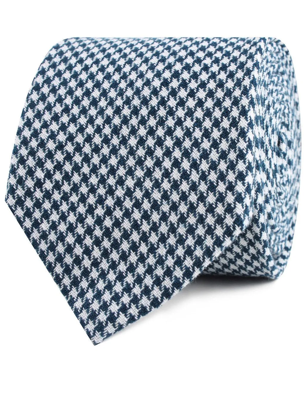 Blue Houndstooth Raw Linen Tie sold by OTAA product image thumbnail 2