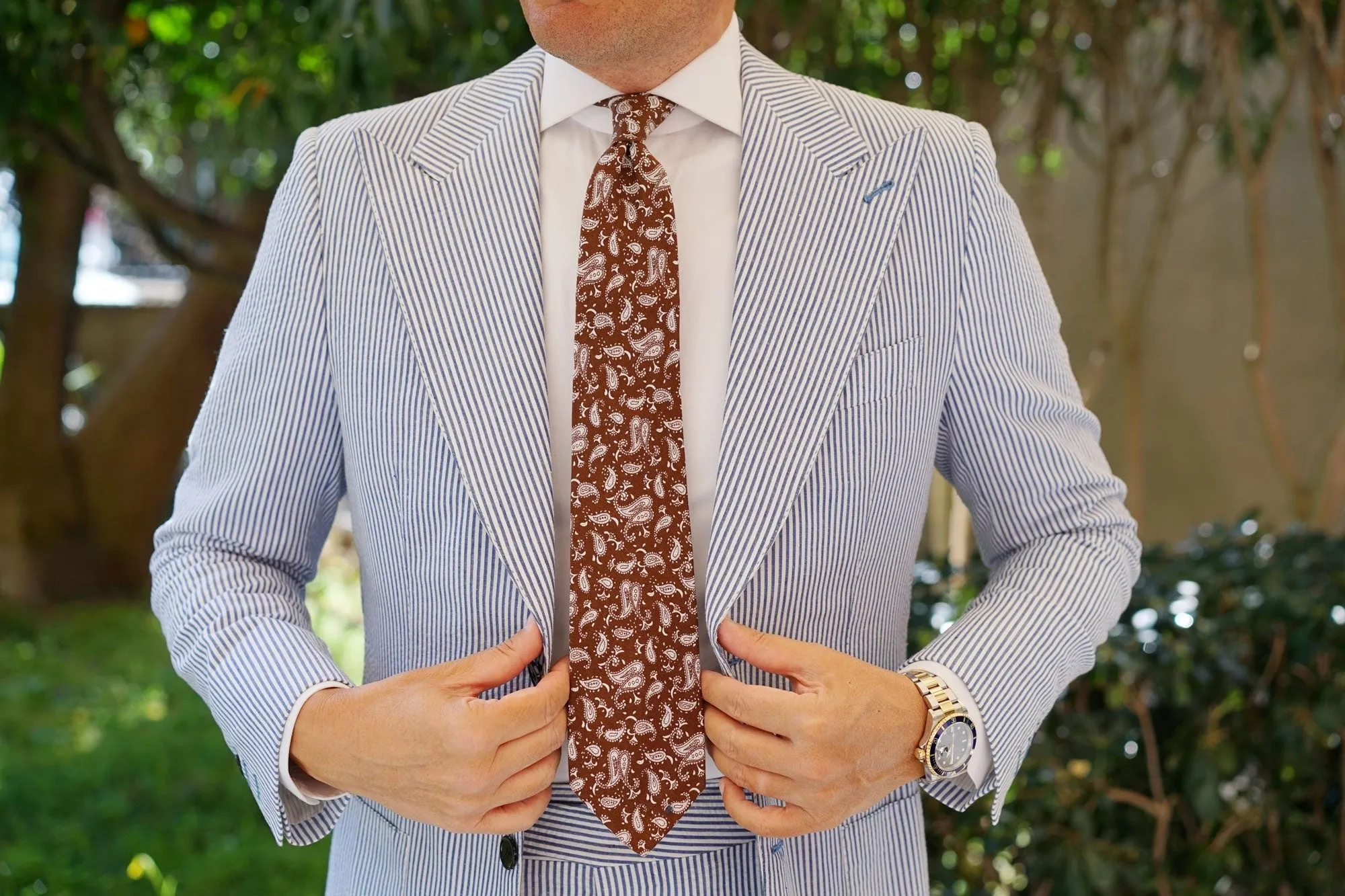 Florence Paisley Brown Tie sold by OTAA product image thumbnail 4