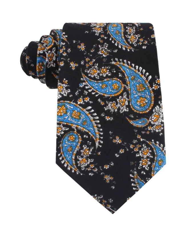 Venetian Lagoon Blue Paisley Tie made by OTAA