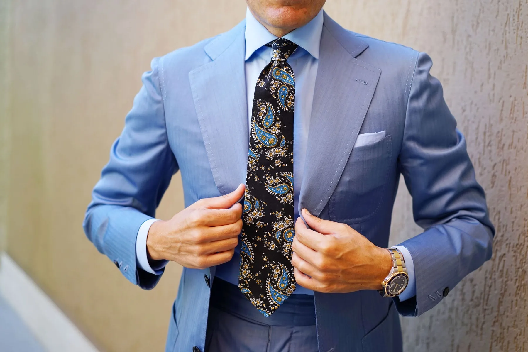 Venetian Lagoon Blue Paisley Tie sold by OTAA product image thumbnail 4
