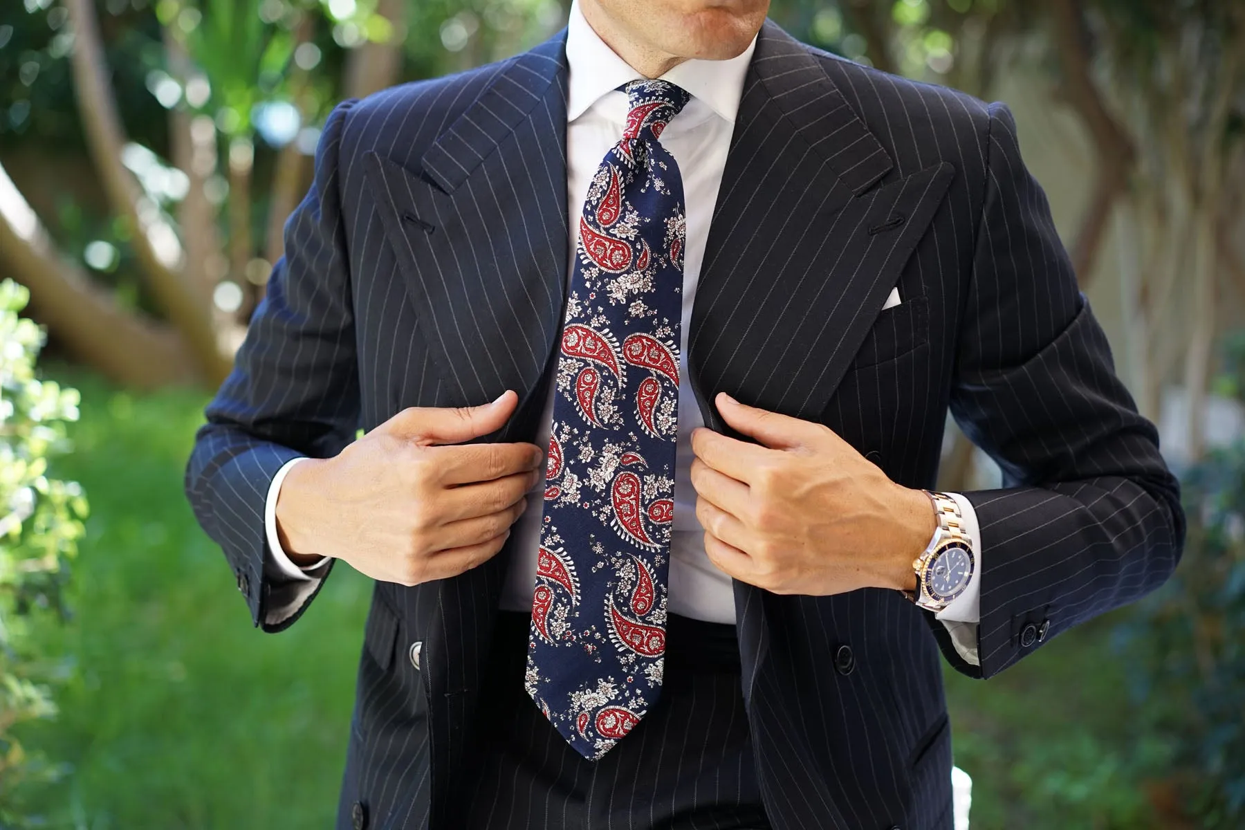 Trasimeno Blue with Red Paisley Tie sold by OTAA product image thumbnail 4