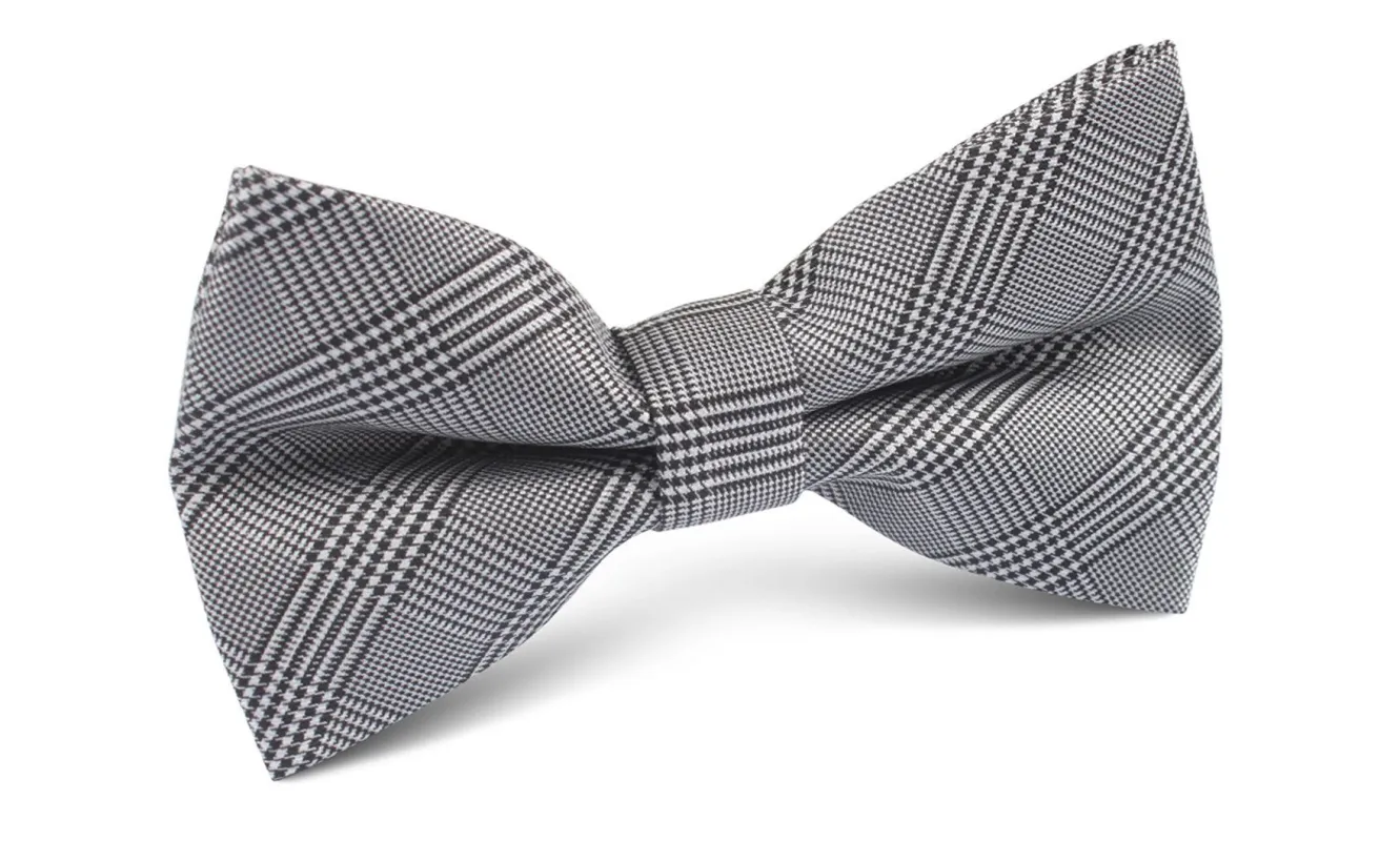 Grey Glen Plaid Bow Tie made by OTAA