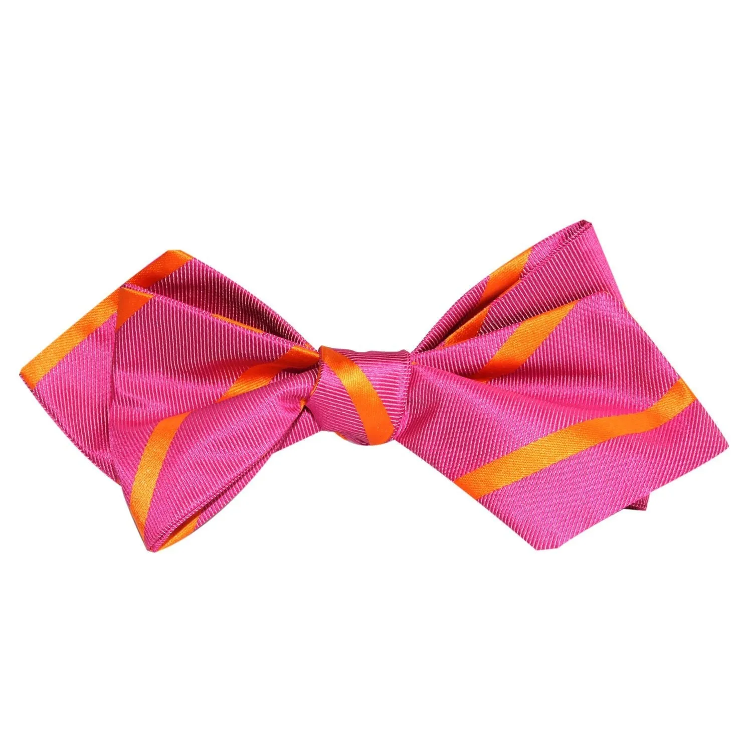 Hot Pink with Orange Diagonal Self Tie Diamond Tip Bow Tie sold by OTAA product image thumbnail 3