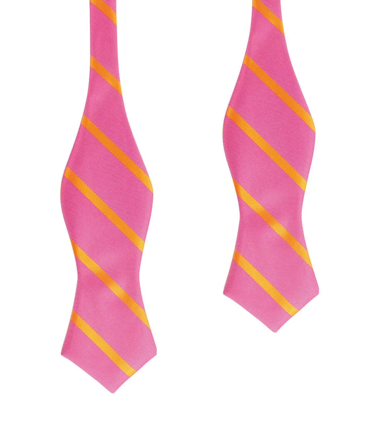 Hot Pink with Orange Diagonal Self Tie Diamond Tip Bow Tie sold by OTAA