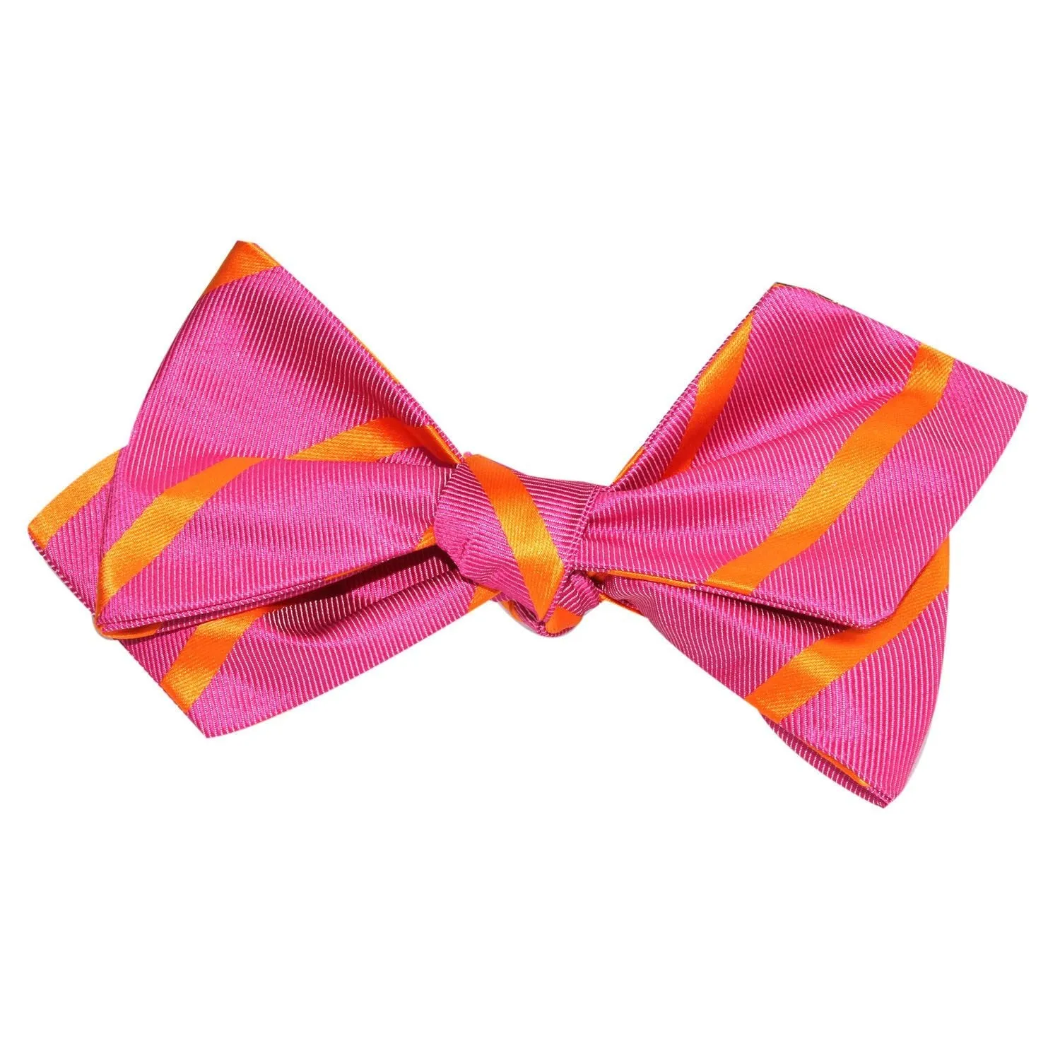 Hot Pink with Orange Diagonal Self Tie Diamond Tip Bow Tie sold by OTAA product image thumbnail 4