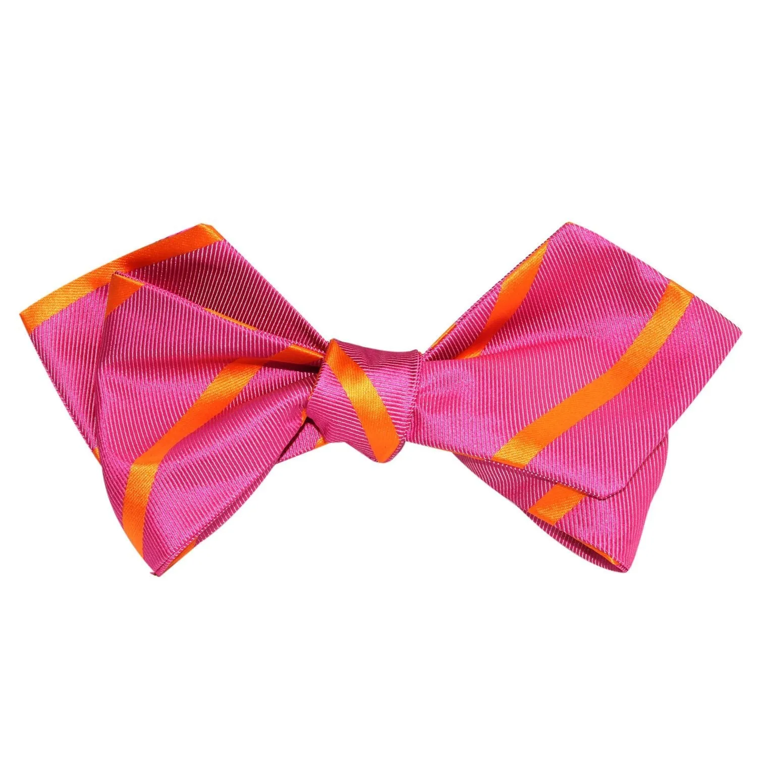 Hot Pink with Orange Diagonal Self Tie Diamond Tip Bow Tie sold by OTAA product image thumbnail 2