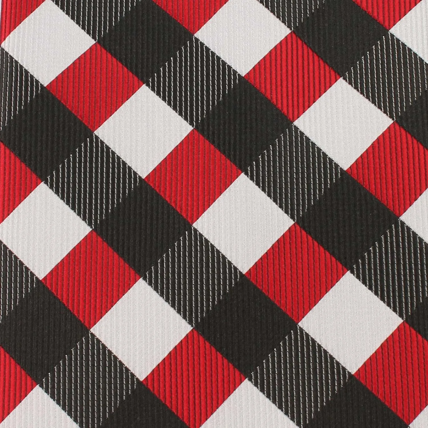 White Black Maroon Checkered Self Tie Diamond Tip Bow Tie sold by OTAA product image thumbnail 5