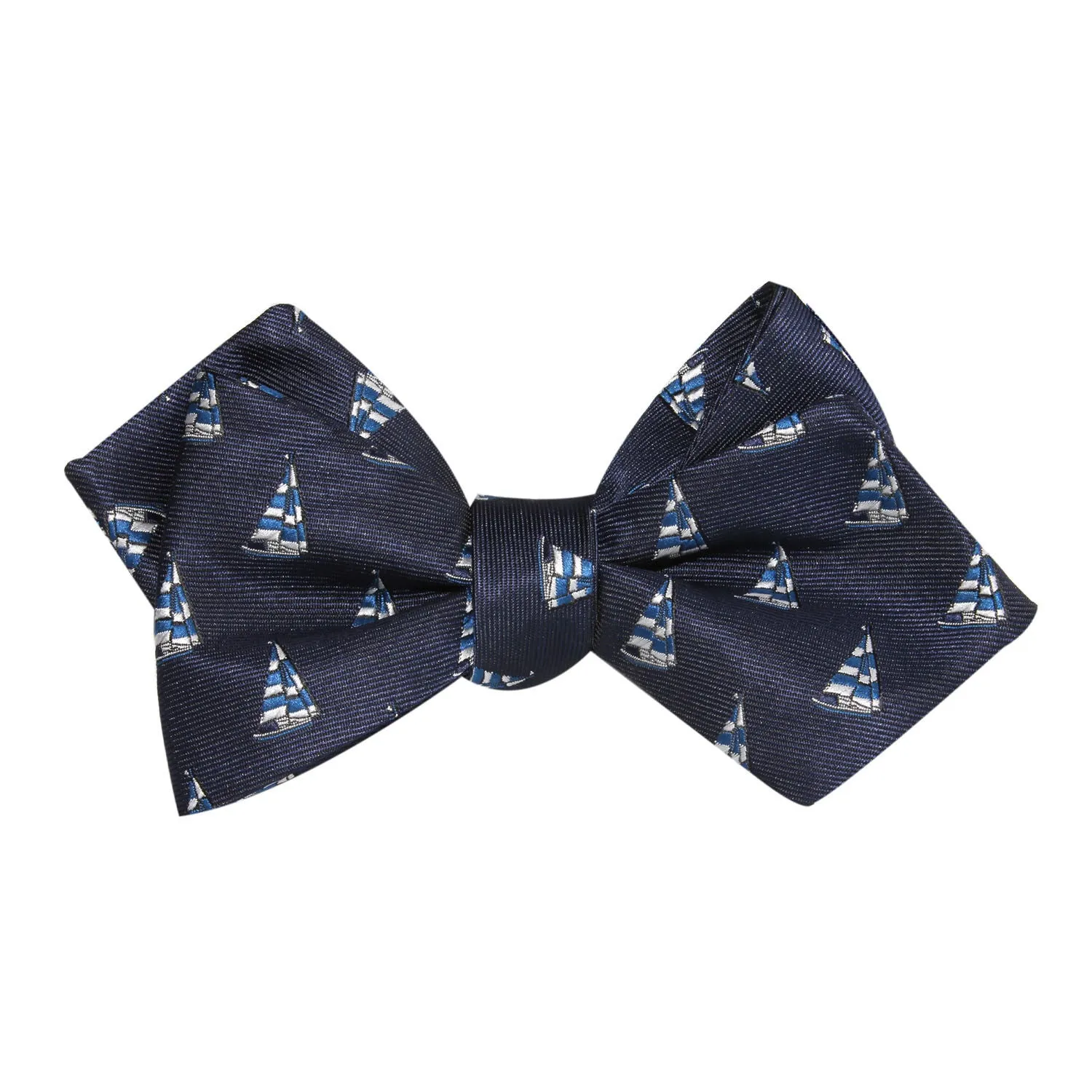 Navy Blue Sailor Boat Self Tie Diamond Tip Bow Tie sold by OTAA product image thumbnail 2