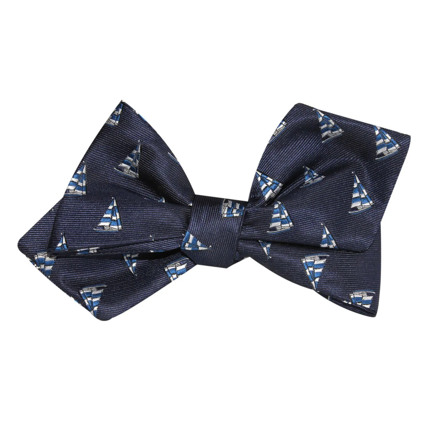 Navy Blue Sailor Boat Self Tie Diamond Tip Bow Tie sold by OTAA product image thumbnail 4