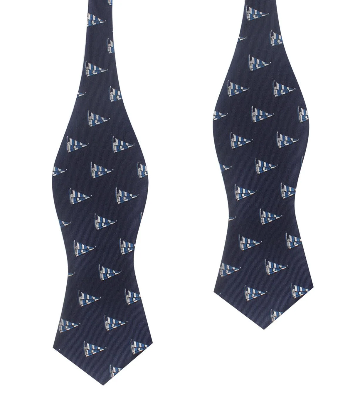 Navy Blue Sailor Boat Self Tie Diamond Tip Bow Tie sold by OTAA