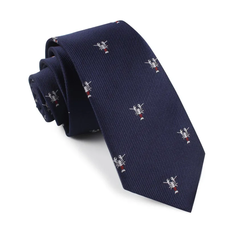 Navy Blue Lobster Skinny Tie made by OTAA