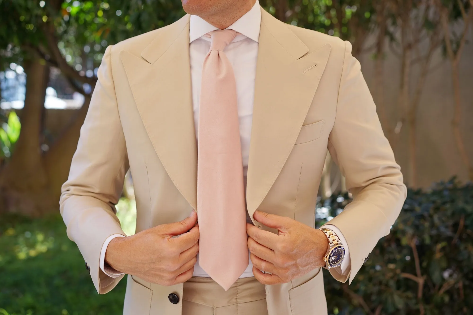 Blush Pink Velvet Necktie sold by OTAA product image thumbnail 4