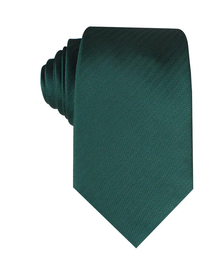 Dark Green Herringbone Necktie sold by OTAA
