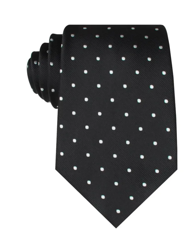Bond Black Polka Dots Necktie made by OTAA